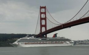 Sail under the Golden Gate Bridge aboard a cruise ship departing from San Francisco.